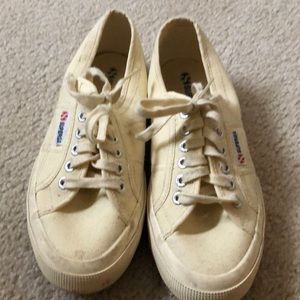 Superga cream sneakers.